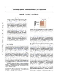 Scalable pragmatic communication via self-supervision