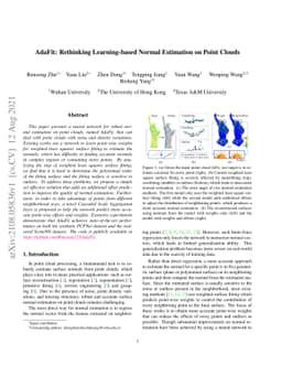 AdaFit: Rethinking Learning-based Normal Estimation on Point Clouds