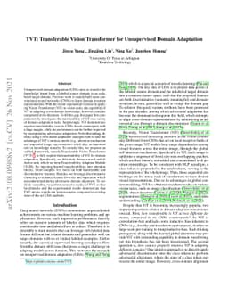 TVT: Transferable Vision Transformer for Unsupervised Domain Adaptation