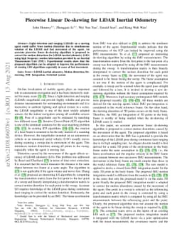 Piecewise Linear De-skewing for LiDAR Inertial Odometry