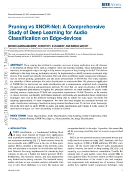 Pruning vs XNOR-Net: A Comprehensive Study of Deep Learning for Audio
  Classification on Edge-devices