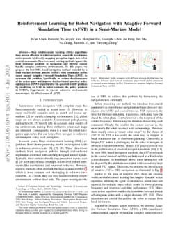 Reinforcement Learning for Robot Navigation with Adaptive Forward
  Simulation Time (AFST) in a Semi-Markov Model