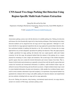 CNN-based Two-Stage Parking Slot Detection Using Region-Specific
  Multi-Scale Feature Extraction