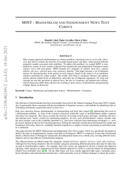MINT -- Mainstream and Independent News Text Corpus