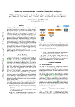 Enhancing audio quality for expressive Neural Text-to-Speech