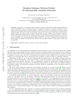 Random Subspace Mixture Models for Interpretable Anomaly Detection