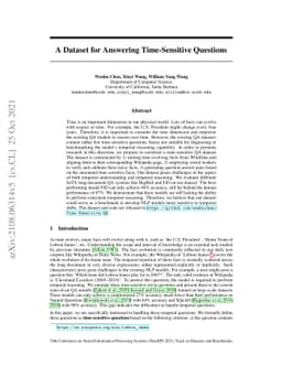A Dataset for Answering Time-Sensitive Questions