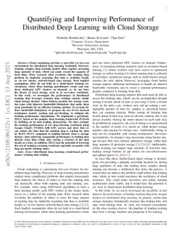 Quantifying and Improving Performance of Distributed Deep Learning with
  Cloud Storage