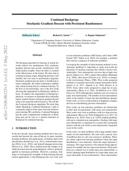 Continual Backprop: Stochastic Gradient Descent with Persistent
  Randomness