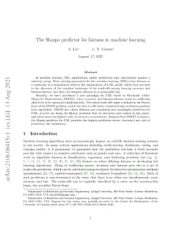 The Sharpe predictor for fairness in machine learning