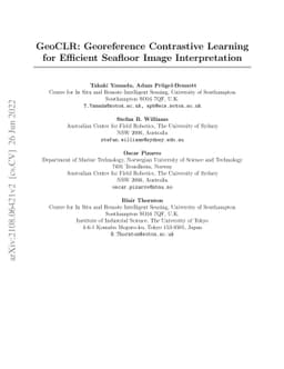 GeoCLR: Georeference Contrastive Learning for Efficient Seafloor Image
  Interpretation