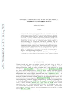 Optimal Approximation with Sparse Neural Networks and Applications
