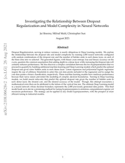 Investigating the Relationship Between Dropout Regularization and Model
  Complexity in Neural Networks