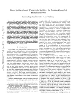 Force-feedback based Whole-body Stabilizer for Position-Controlled
  Humanoid Robots