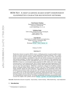 HCR-Net: A deep learning based script independent handwritten character
  recognition network