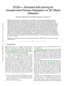 ST3D++: Denoised Self-training for Unsupervised Domain Adaptation on 3D
  Object Detection