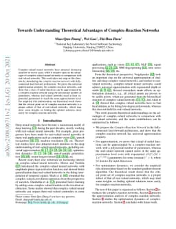 Towards Understanding Theoretical Advantages of Complex-Reaction
  Networks