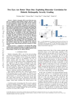Two Eyes Are Better Than One: Exploiting Binocular Correlation for
  Diabetic Retinopathy Severity Grading