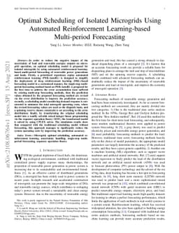 Optimal Scheduling of Isolated Microgrids Using Automated Reinforcement
  Learning-based Multi-period Forecasting