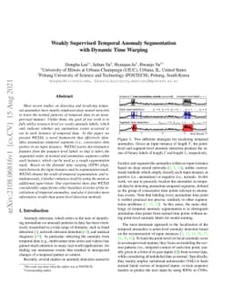Weakly Supervised Temporal Anomaly Segmentation with Dynamic Time
  Warping