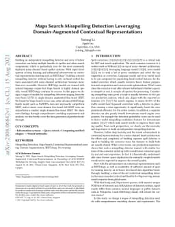 Maps Search Misspelling Detection Leveraging Domain-Augmented Contextual
  Representations