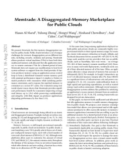 Memtrade: A Disaggregated-Memory Marketplace for Public Clouds