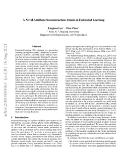 A Novel Attribute Reconstruction Attack in Federated Learning