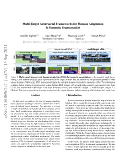 Multi-Target Adversarial Frameworks for Domain Adaptation in Semantic
  Segmentation