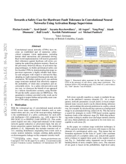 Towards a Safety Case for Hardware Fault Tolerance in Convolutional
  Neural Networks Using Activation Range Supervision