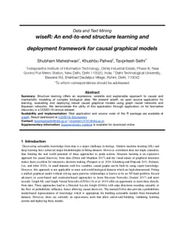 WiseR: An end-to-end structure learning and deployment framework for
  causal graphical models