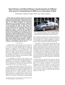 Smart Pointers and Shared Memory Synchronisation for Efficient
  Inter-process Communication in ROS on an Autonomous Vehicle