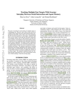 Tracking Multiple Fast Targets With Swarms: Interplay Between Social
  Interaction and Agent Memory
