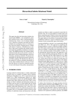 Hierarchical Infinite Relational Model