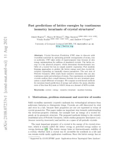 Fast predictions of lattice energies by continuous isometry invariants
  of crystal structures