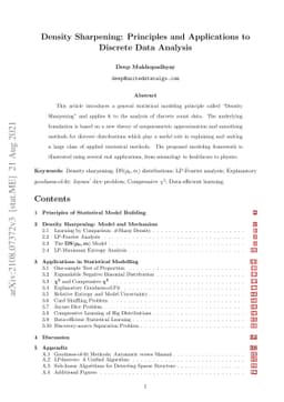 Density Sharpening: Principles and Applications to Discrete Data
  Analysis