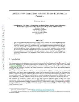 Annotation Guidelines for the Turku Paraphrase Corpus