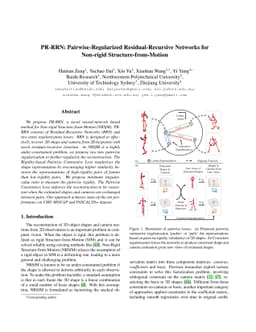 PR-RRN: Pairwise-Regularized Residual-Recursive Networks for Non-rigid
  Structure-from-Motion