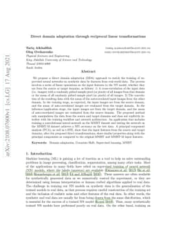 Direct domain adaptation through reciprocal linear transformations