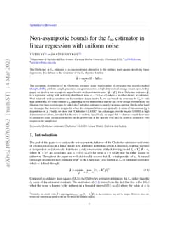 Non-Asymptotic Bounds for the $\ell_{\infty}$ Estimator in Linear
  Regression with Uniform Noise