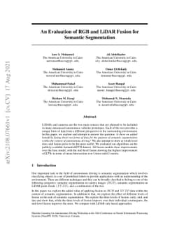 An Evaluation of RGB and LiDAR Fusion for Semantic Segmentation