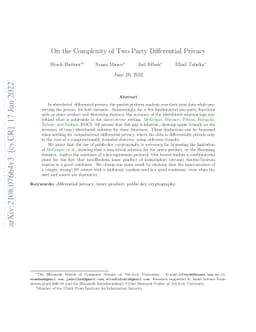On the Complexity of Two-Party Differential Privacy