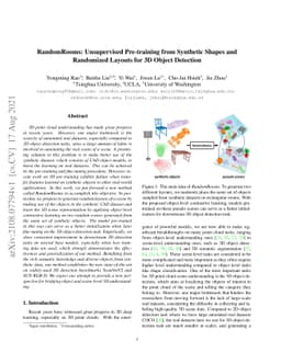 RandomRooms: Unsupervised Pre-training from Synthetic Shapes and
  Randomized Layouts for 3D Object Detection
