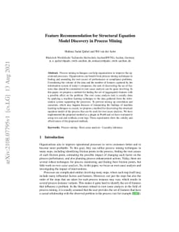Feature Recommendation for Structural Equation Model Discovery in
  Process Mining