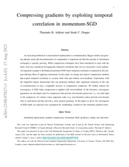 Compressing gradients by exploiting temporal correlation in momentum-SGD
