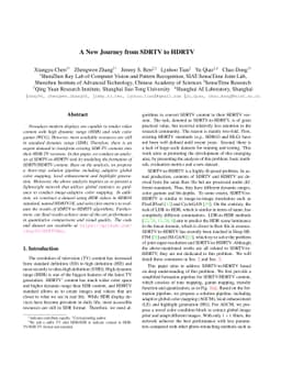 A New Journey from SDRTV to HDRTV