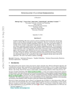 Stochastic Cluster Embedding