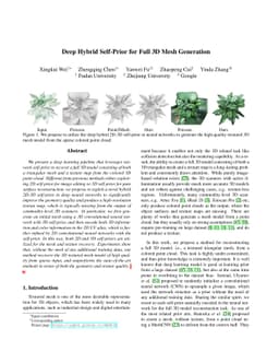 Deep Hybrid Self-Prior for Full 3D Mesh Generation