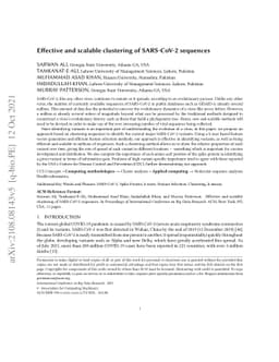Effective and scalable clustering of SARS-CoV-2 sequences
