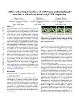MBRS : Enhancing Robustness of DNN-based Watermarking by Mini-Batch of
  Real and Simulated JPEG Compression