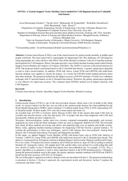 GSVMA: A Genetic-Support Vector Machine-Anova method for CAD diagnosis
  based on Z-Alizadeh Sani dataset